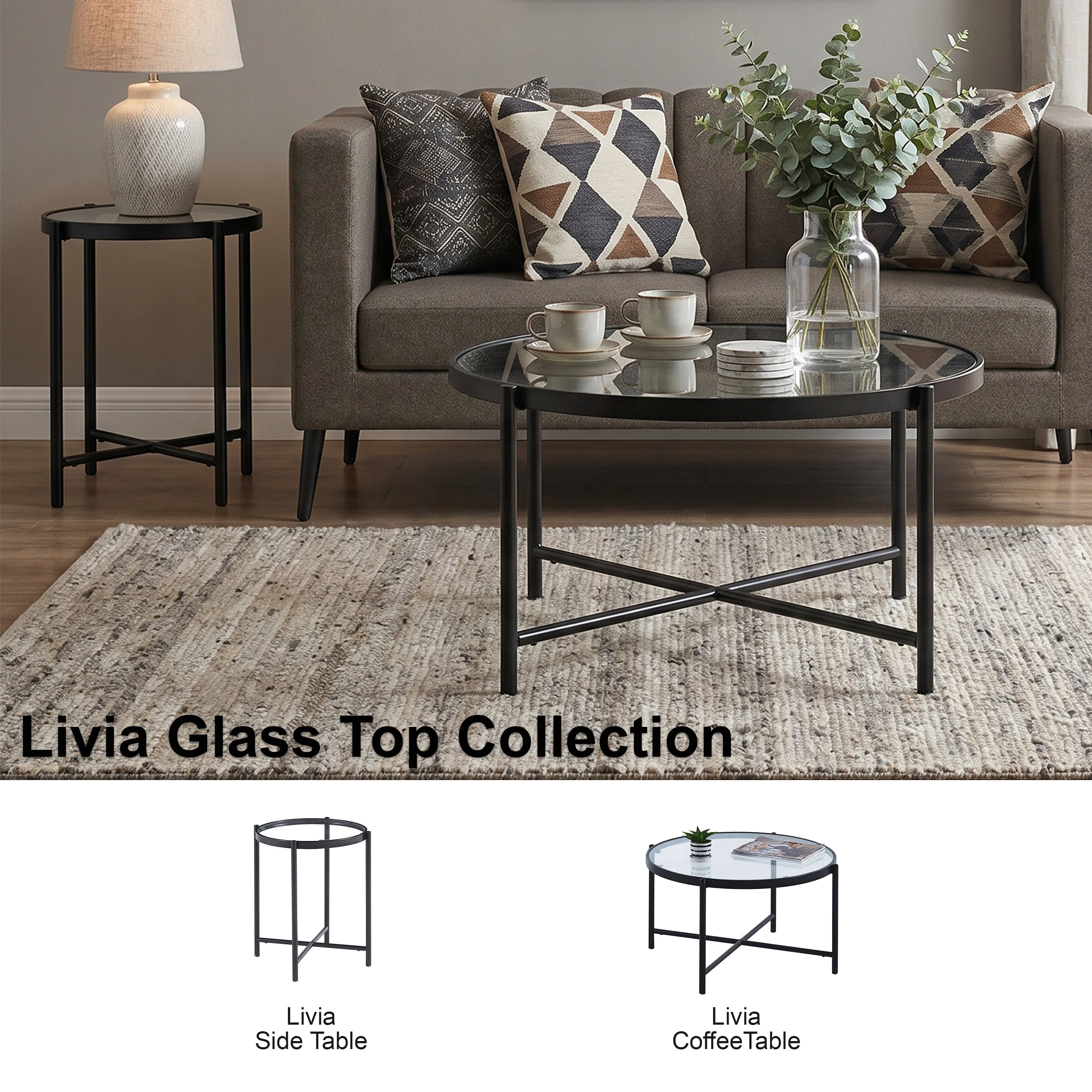 Livia Glass Side Table