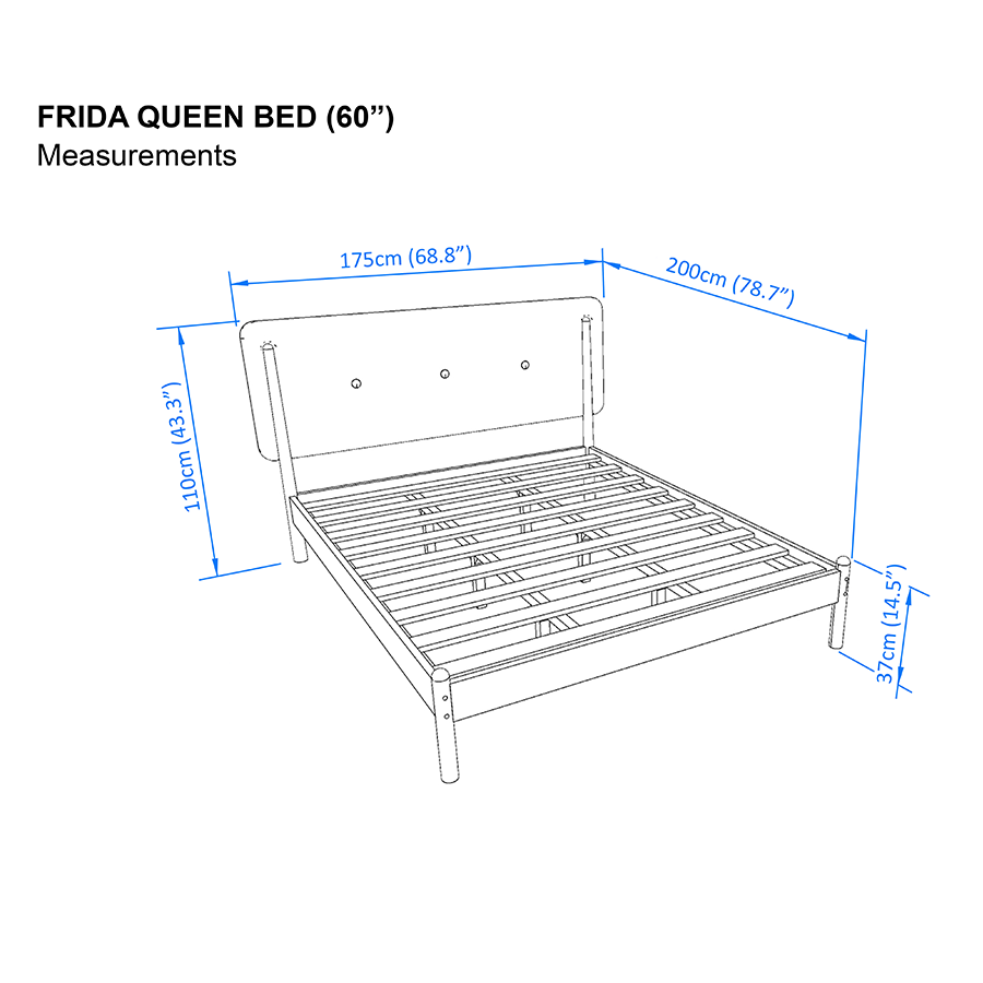 Frida 60x75" Bed - Oak