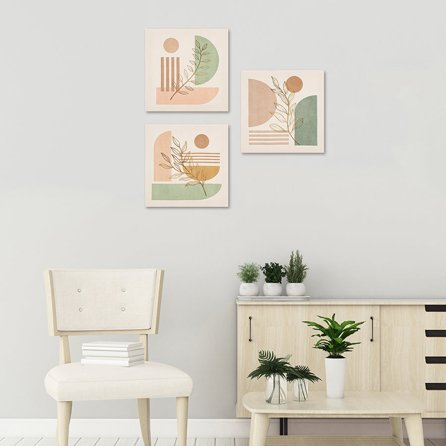 Unika Set of 3 Canvas Wall Art 25x25 cm