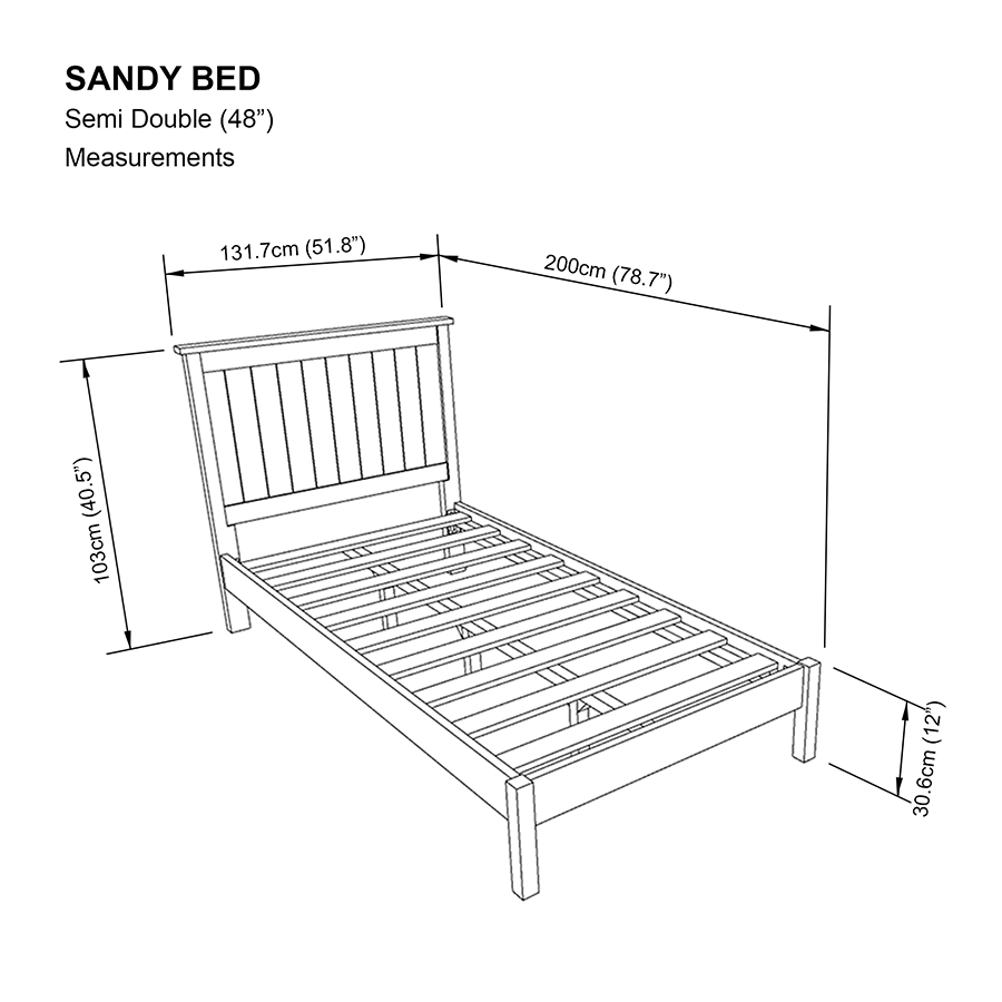 Sandy 48x75" Bed