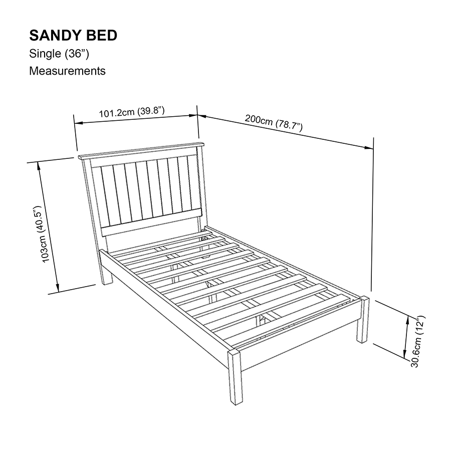 Sandy 36x75" Bed