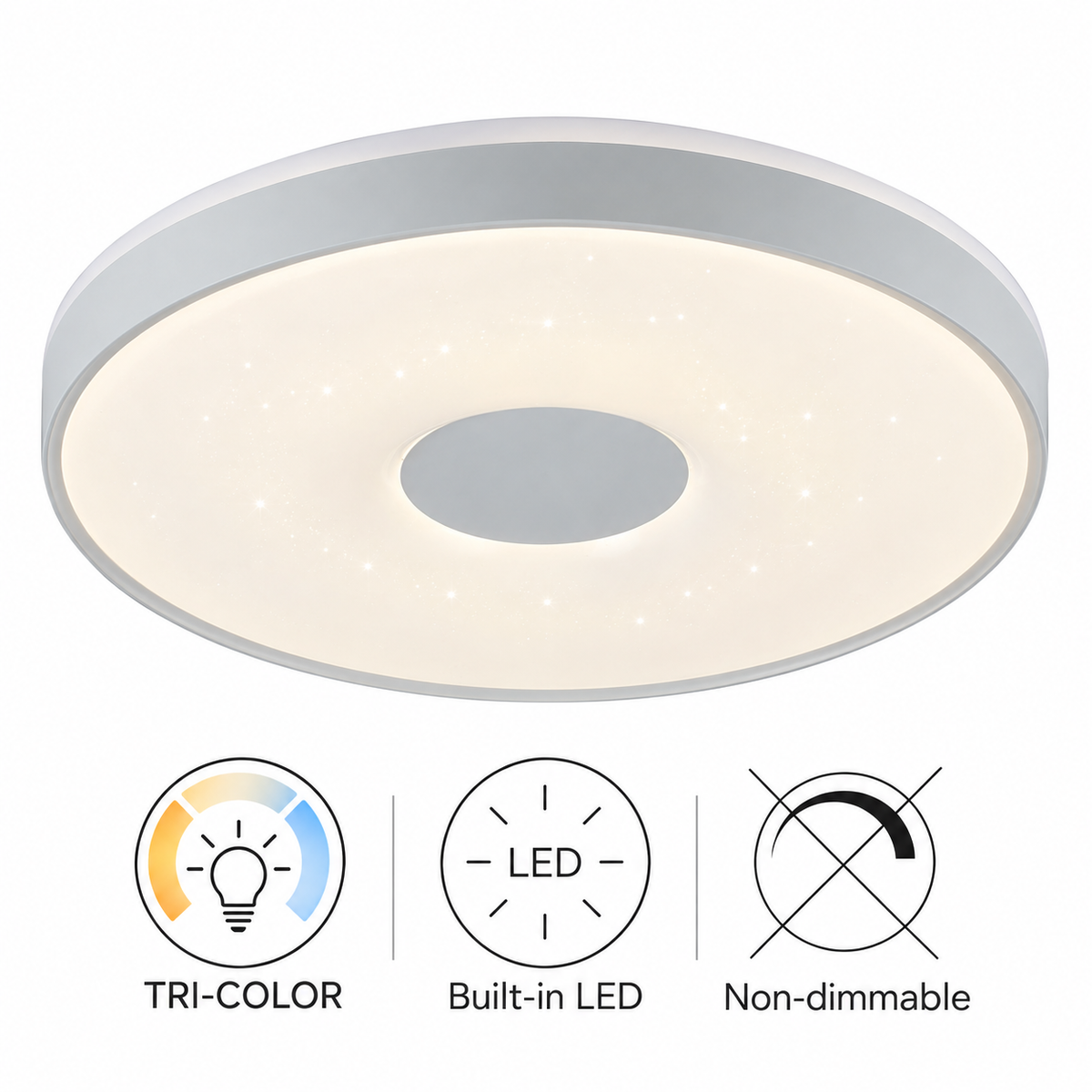 Gyvi Tri-Color Flushmount Light -39cm