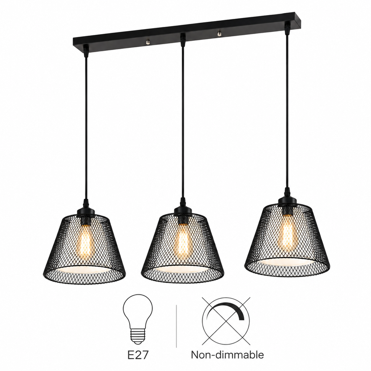 Theis Metal Modern Light Fixture - 3 Shades