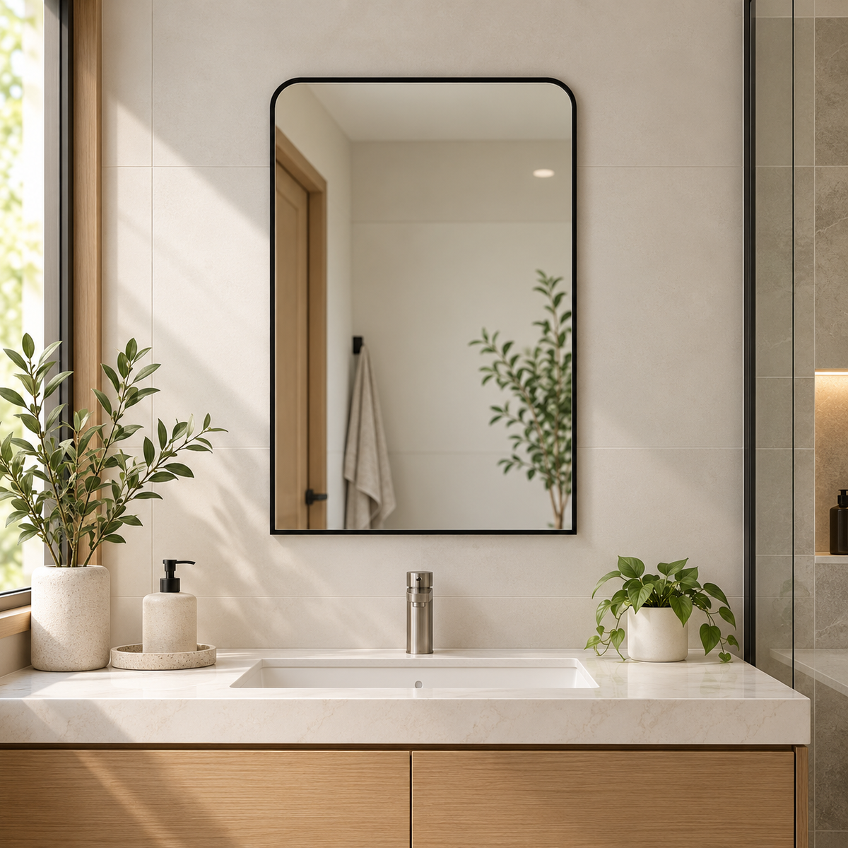 Jarves Black Rectangle Mirror 50x80 cm
