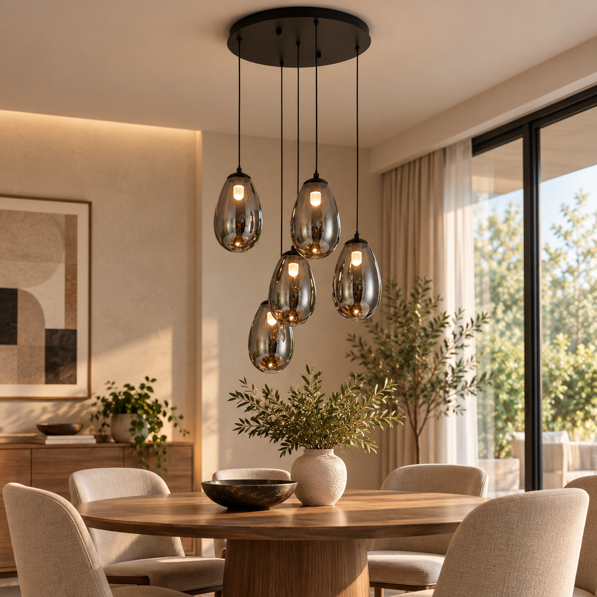 Heide Glass Modern Light Fixture
