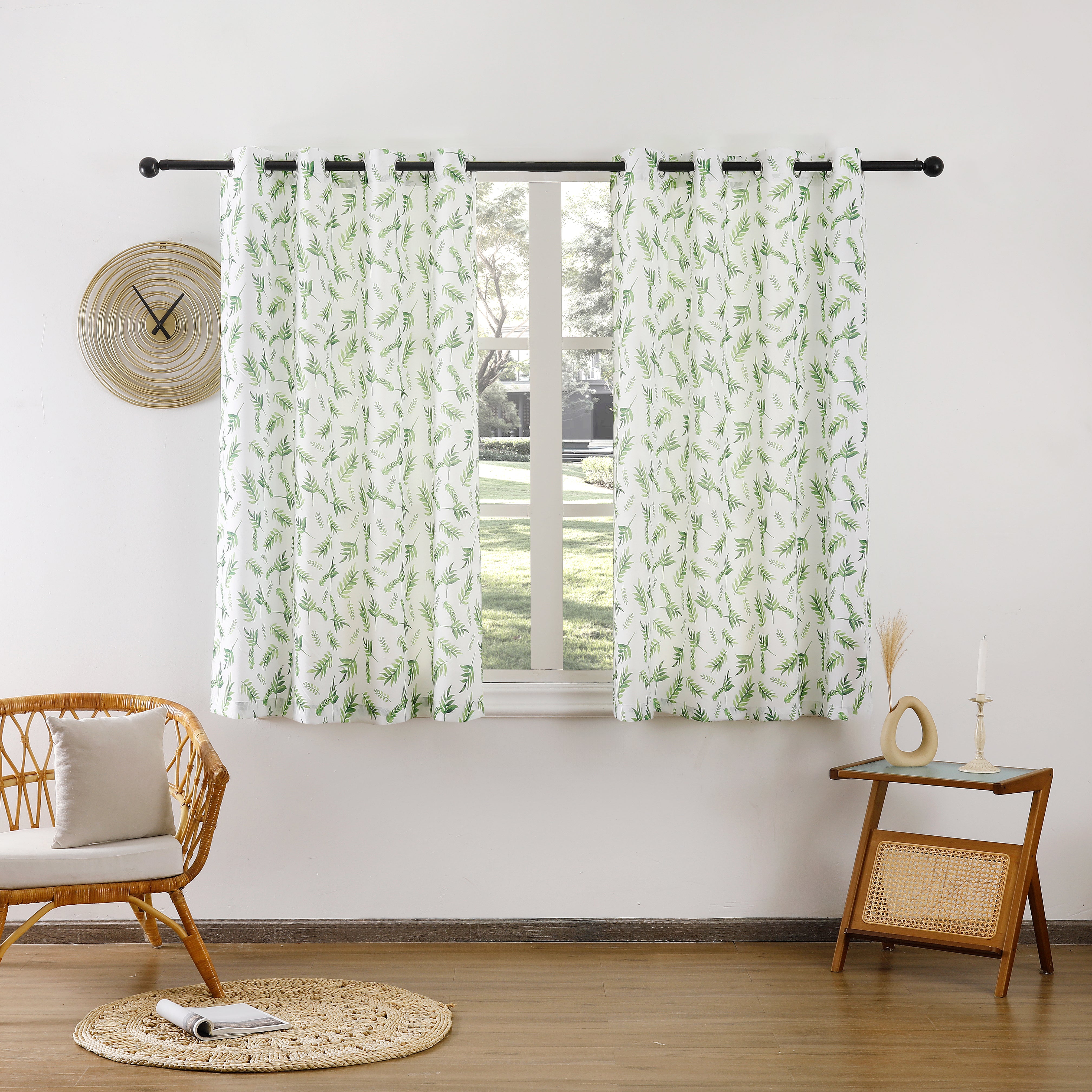 Beathe Plain & Printed Set of 4 Curtains
