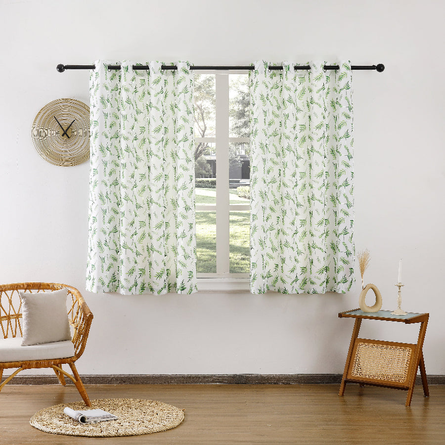 Beathe Plain & Printed Set of 4 Curtains