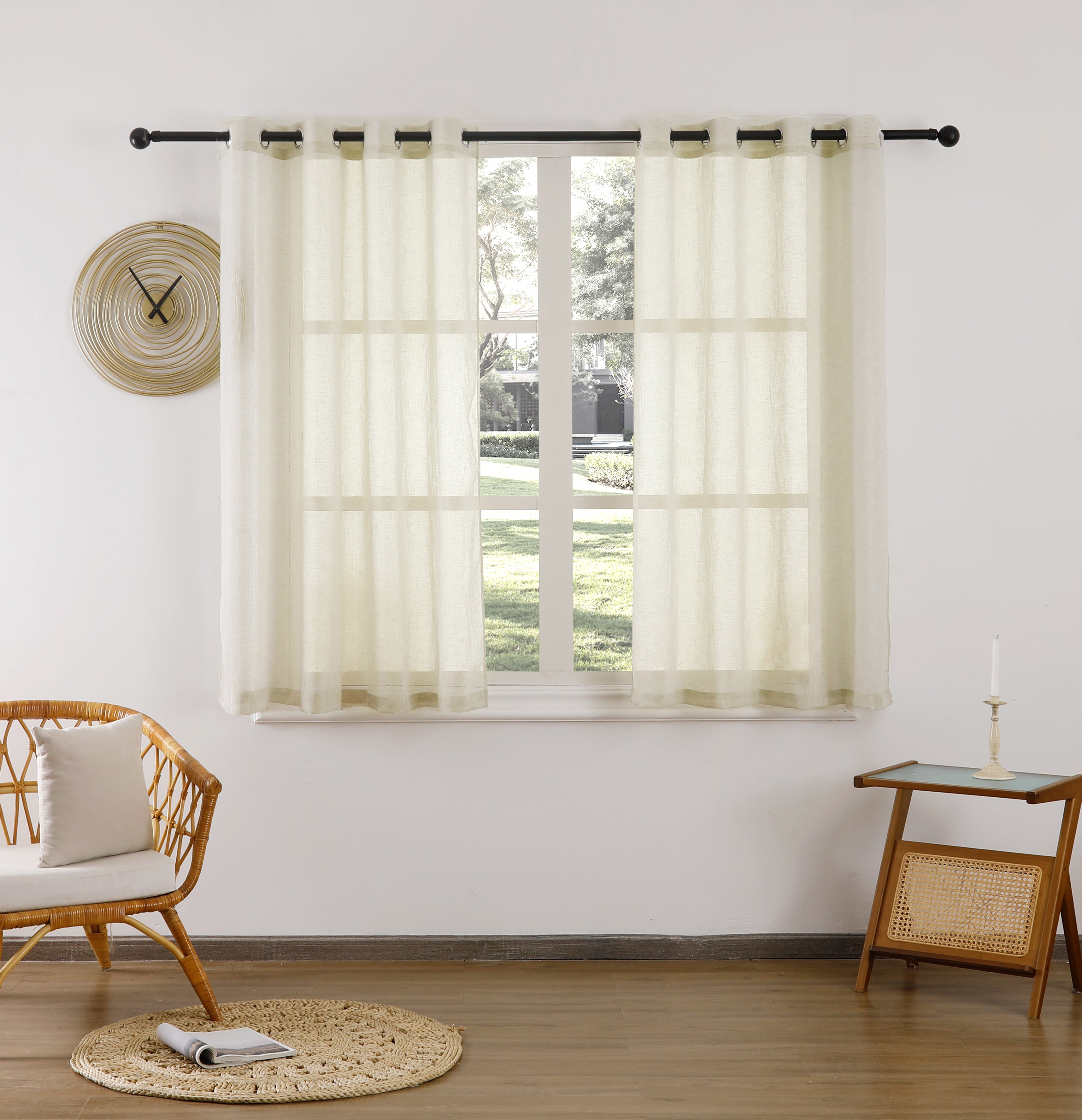 Beathe Plain & Printed Set of 4 Curtains