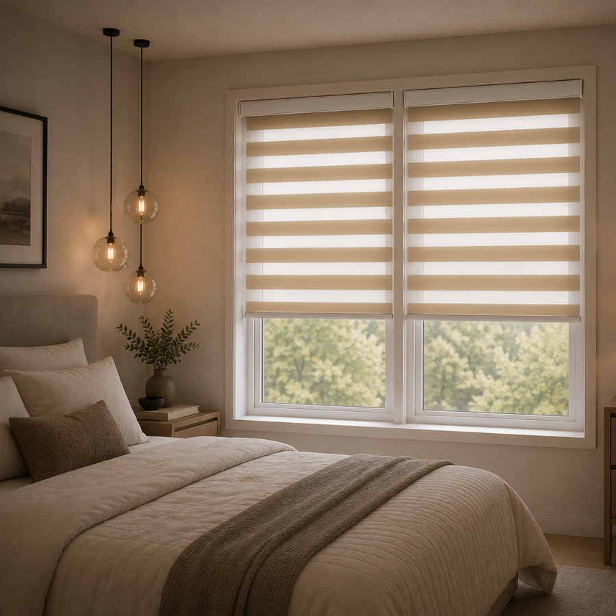 Brown Zebra Non-blackout Blinds