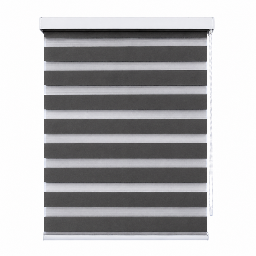 Dark Grey Zebra Blackout Blinds