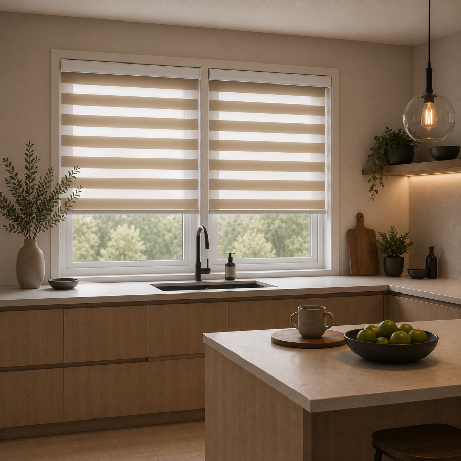 Brown Zebra Non-blackout Blinds