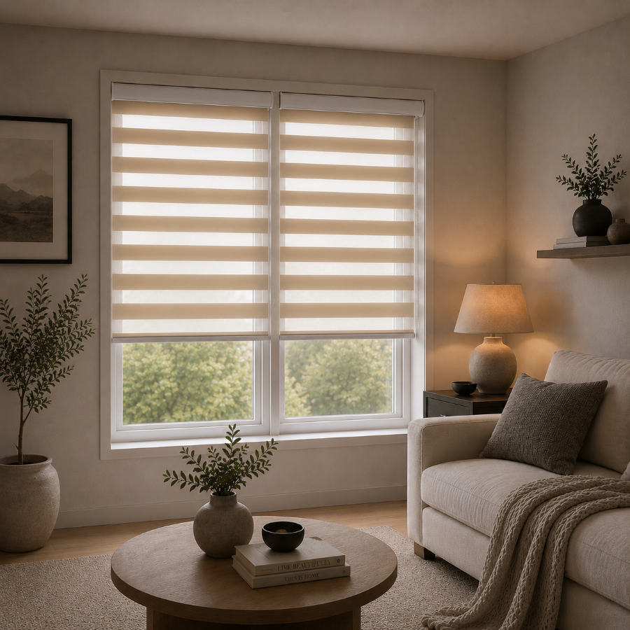 Brown Zebra Non-blackout Blinds