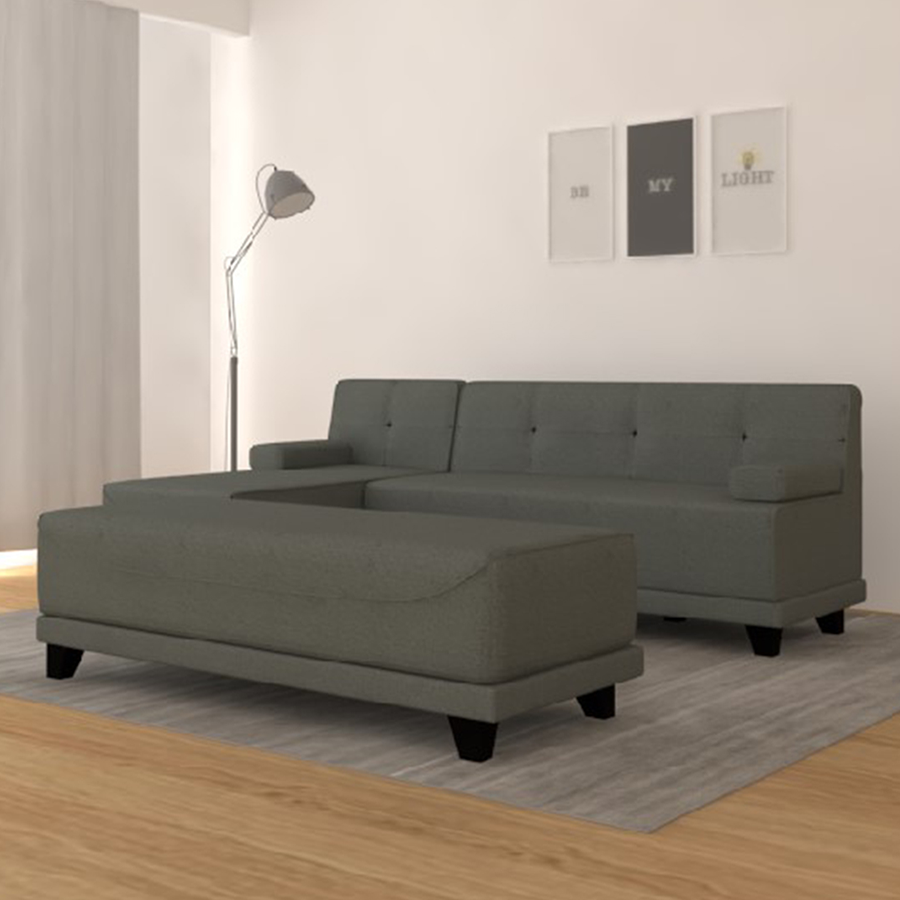 Bobby 3 Seat L-shape with Ottoman Sofa