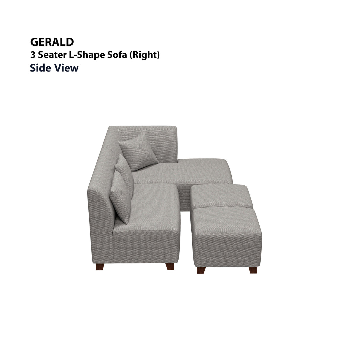 Gerald 3 Seater L-Shape with Ottoman (Right) Sofa