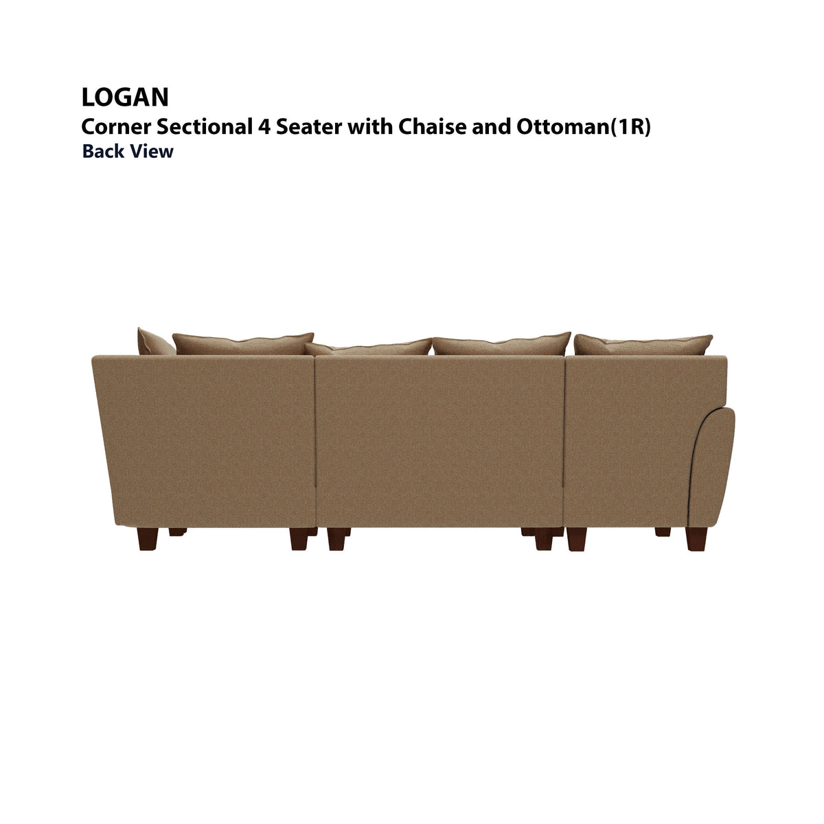 Logan Corner Section 4 Seater with Chaise and Ottoman (Right) Sofa