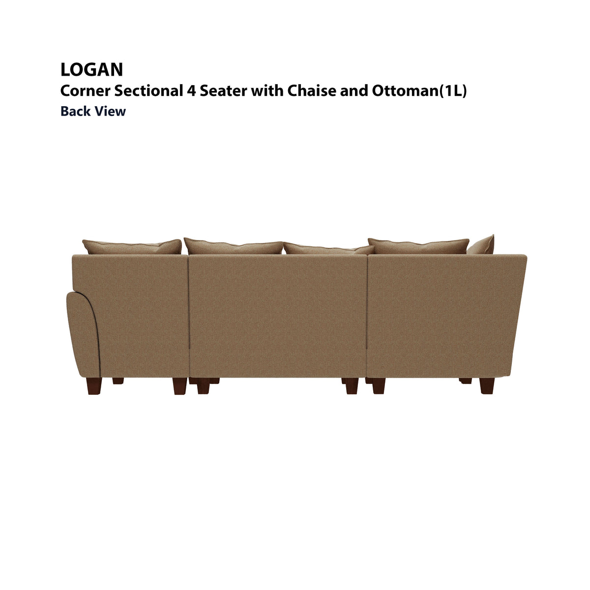 Logan Corner Section 4 Seater with Chaise and Ottoman (Left) Sofa