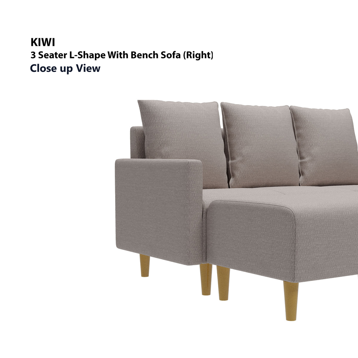 Kiwi 3 Seater L-Shape (Right Facing) with Bench