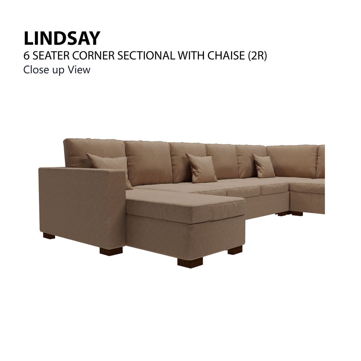 Lindsay Corner Sectional 6 Seat with Chaise (2R) Sofa