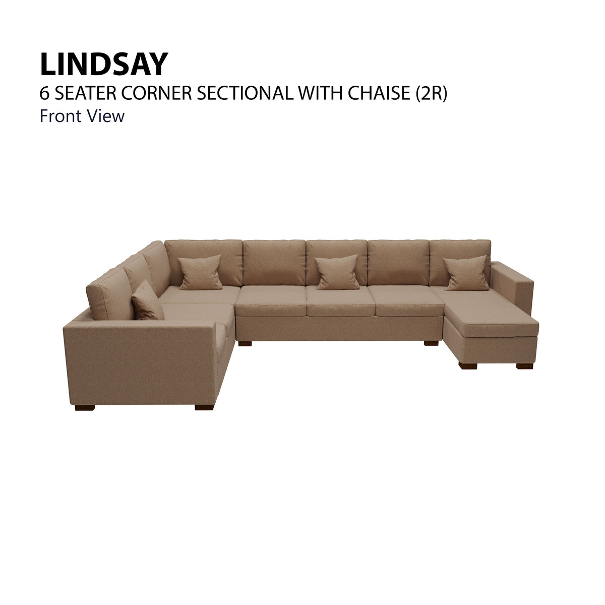 Lindsay Corner Sectional 6 Seat with Chaise (2R) Sofa
