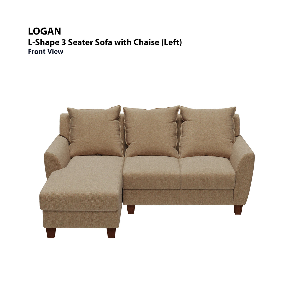 Logan L-shape 3 Seat with Chaise (Left Facing) Sofa