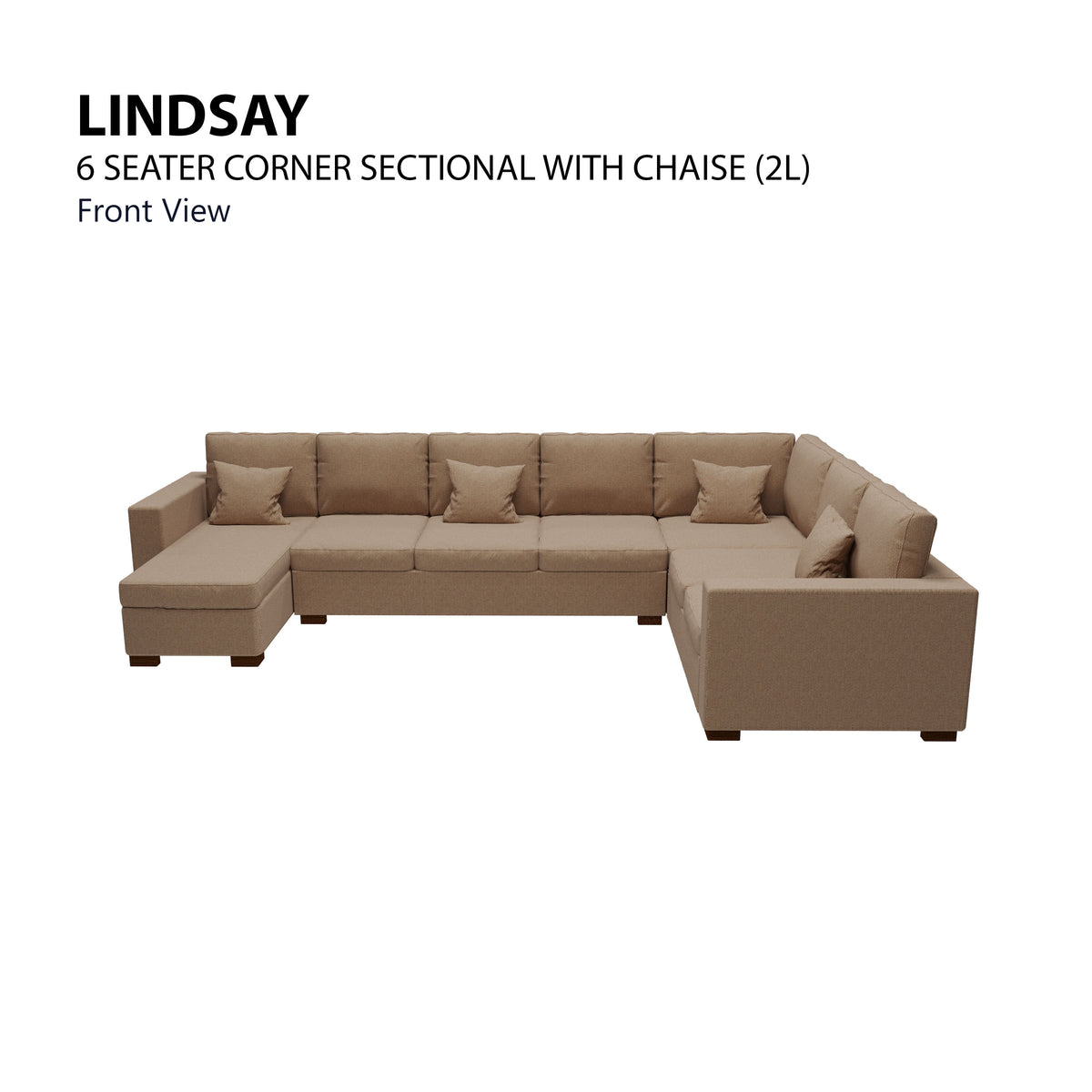 Lindsay Corner Sectional 6 Seat with Chaise (2L) Sofa