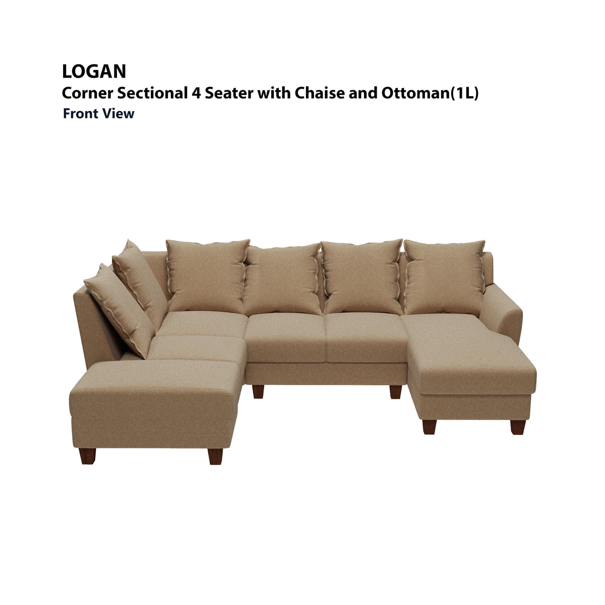 Logan Corner Section 4 Seater with Chaise and Ottoman (Left) Sofa