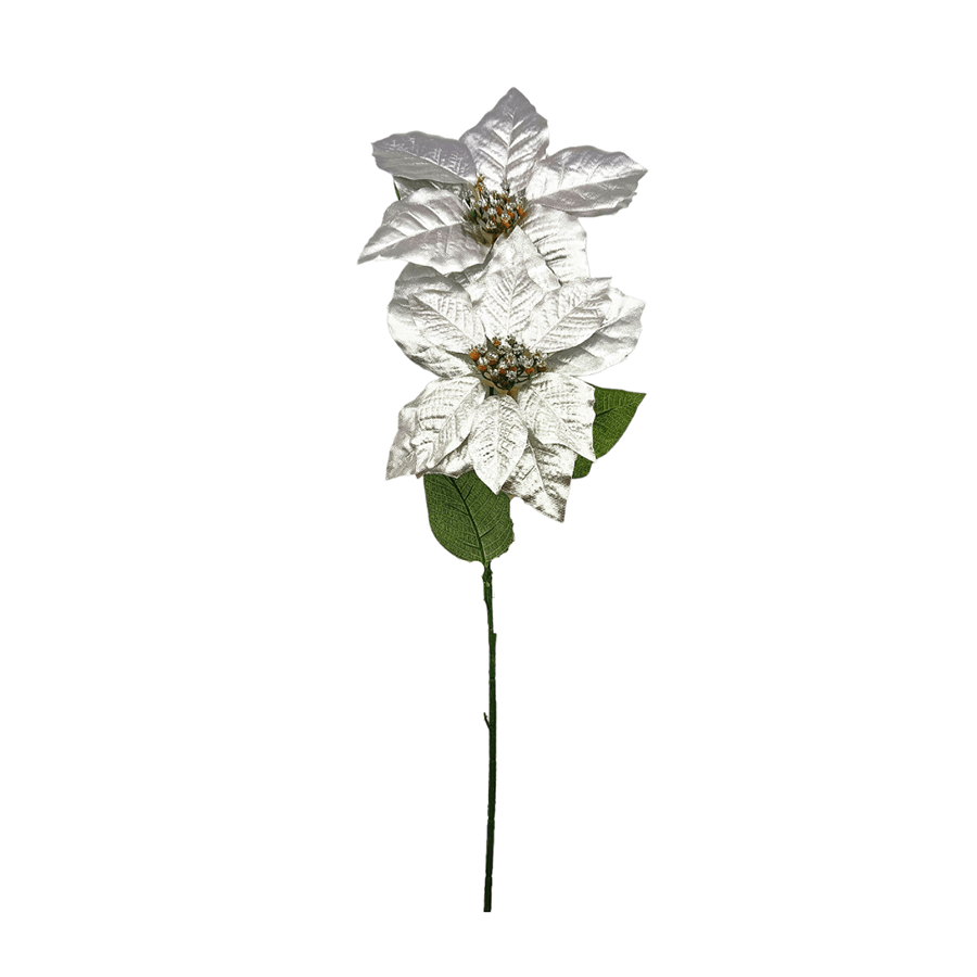 2 Heads Poinsettia 2 Heads Poinsettia Silver Mandaue Foam