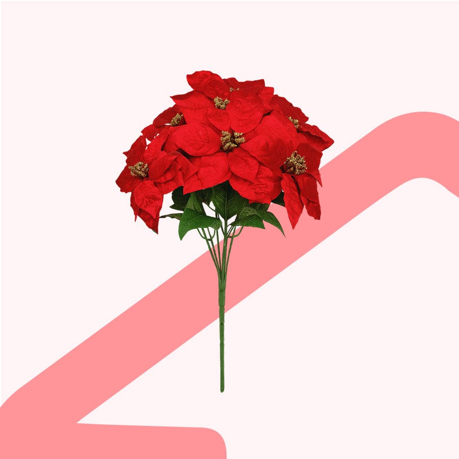 7 Heads Poinsettia Bunch