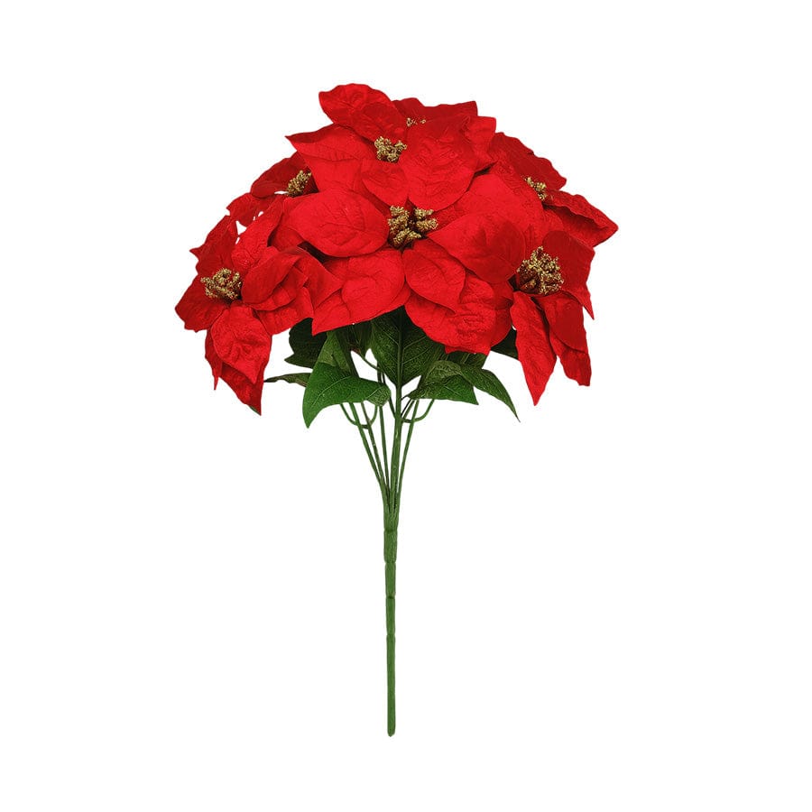 7 Heads Poinsettia Bunch