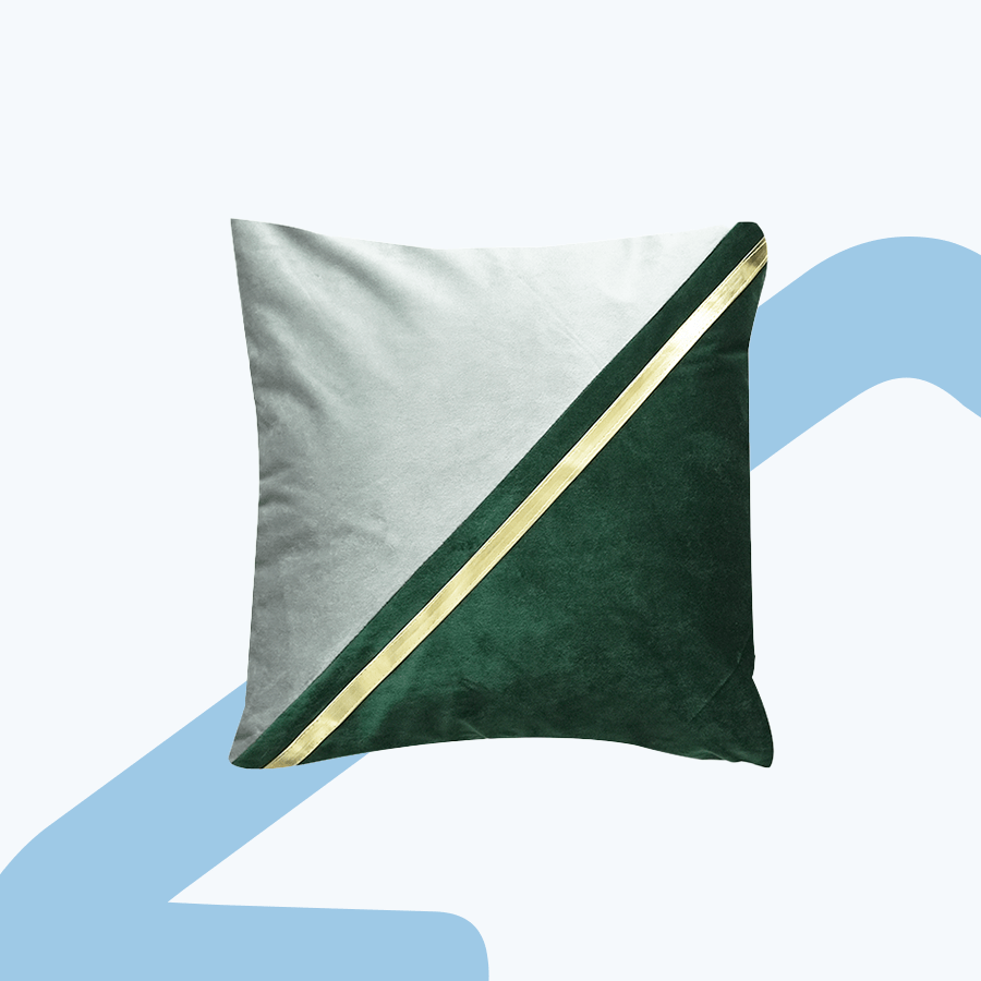 Adeline Green/Gray Stamp ThrowPillowcase
