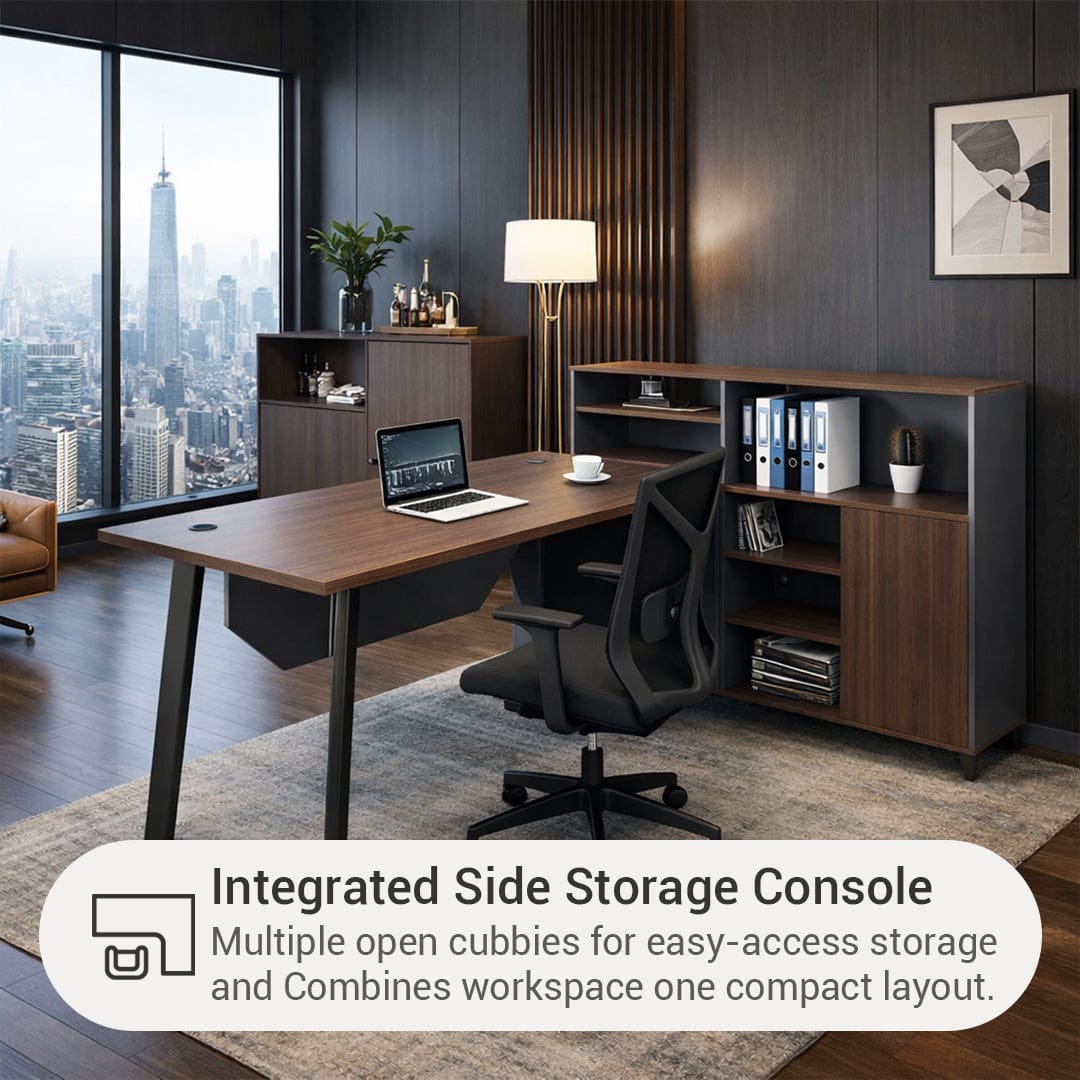 Alice 1S Desk with Side Storage Cabinet