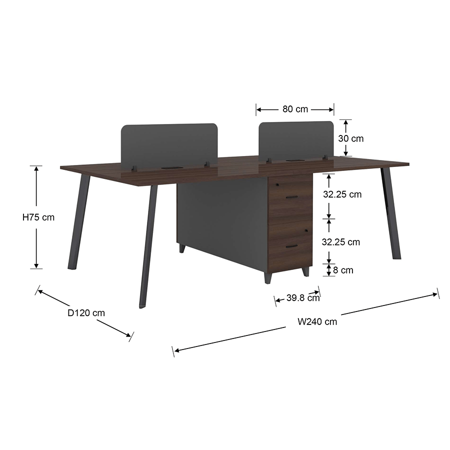 MORE ALICE OPTIONS Alice 4-Seater Workstation Desk Alice 4-Seater Workstation Desk Mandaue Foam