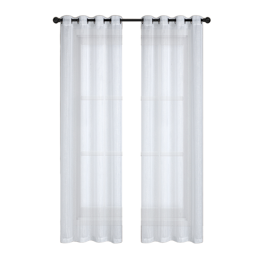 Alysin White Shiny Sheer Curtain