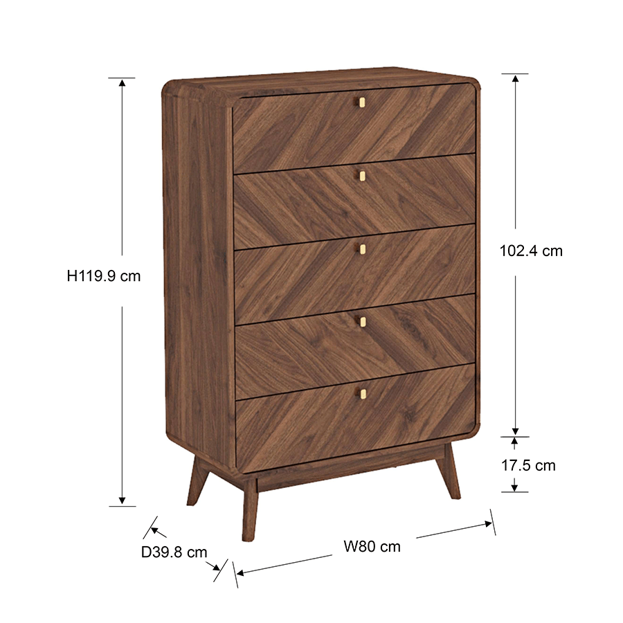 Ardel Chest of 5 Drawers