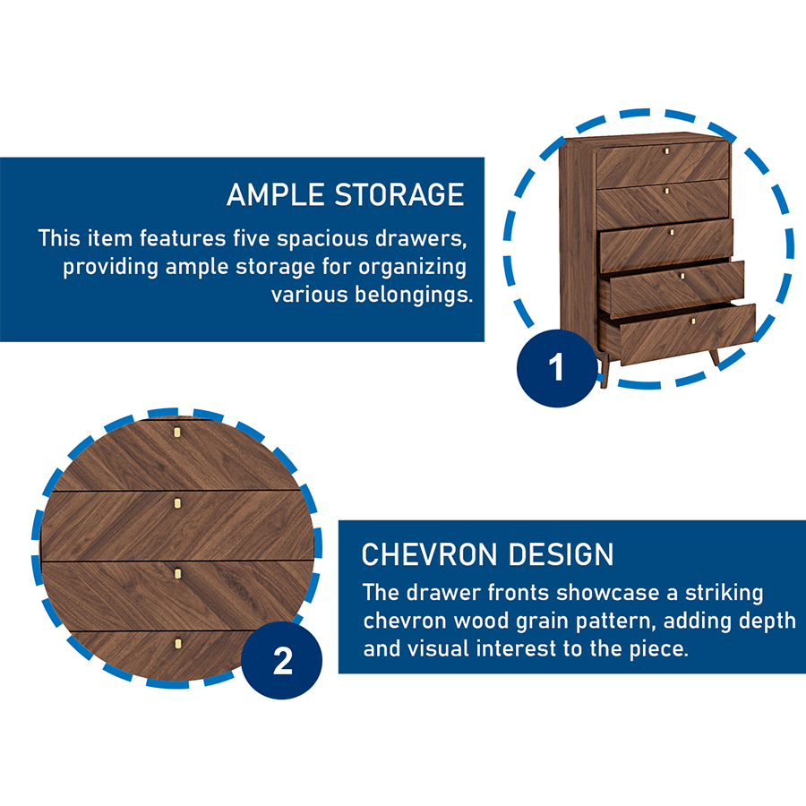 Ardel Chest of 5 Drawers