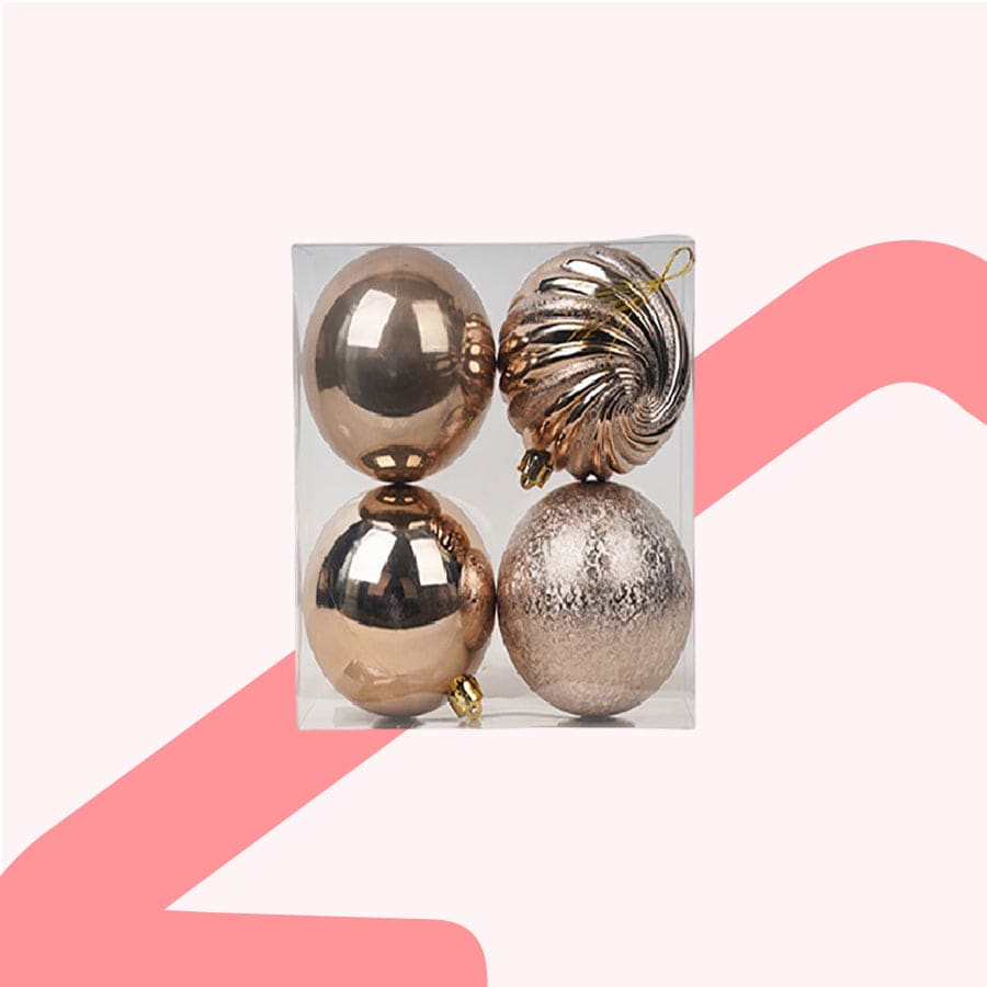 Ariah Copper Ball Ornament 10cm,4pc/set