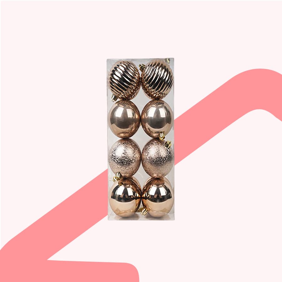 Ariah Copper Ball Ornament 8cm,16pc/set