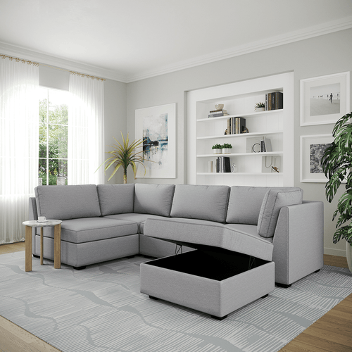 Ava 3 Seater Corner Modular Sofa with Ottoman