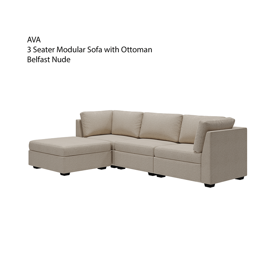 Ava Modular Ava 3 Seater Modular Sofa with Ottoman