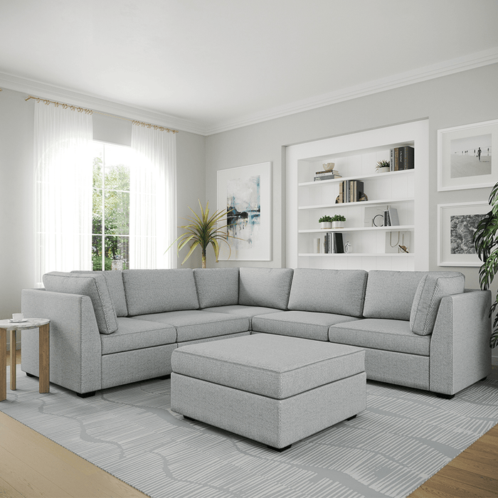 Ava Modular Ava 4 Seater Corner Modular Sofa with Ottoman