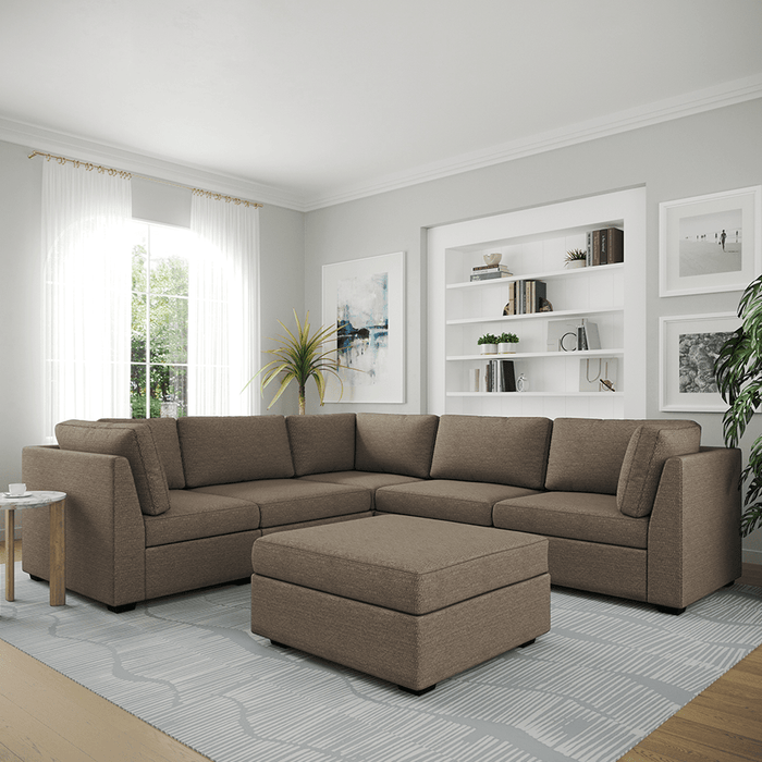 Ava 4 Seater Corner Modular Sofa with Ottoman
