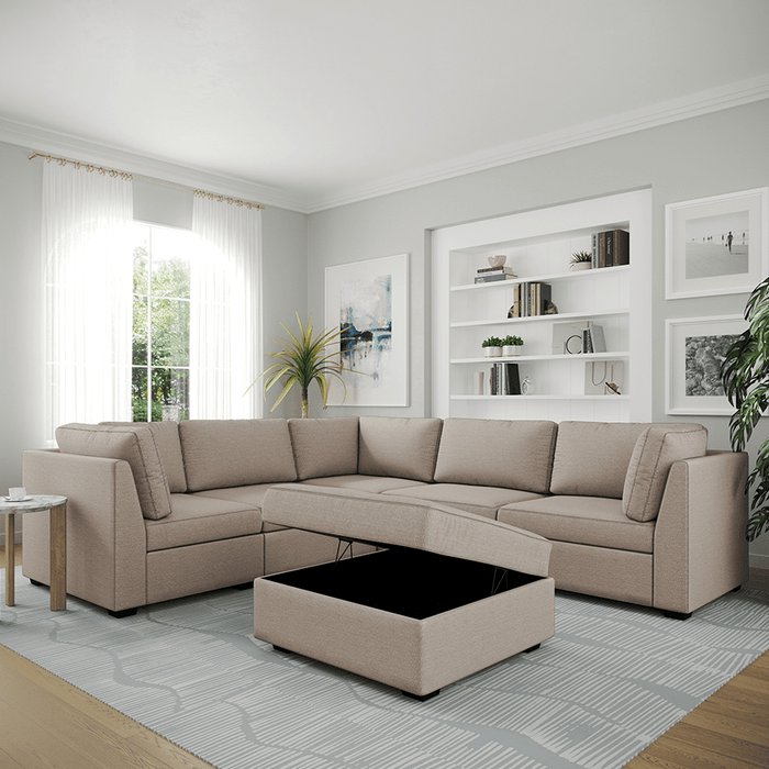 Ava 4 Seater Corner Modular Sofa with Ottoman