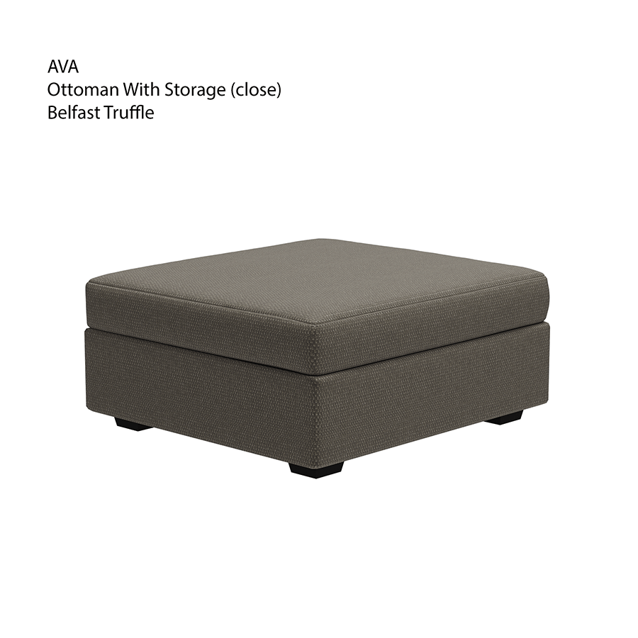 MORE AVA OPTIONS Ava Ottoman with Storage Ava Ottoman with Storage Fabric Belfast Truffle Mandaue Foam