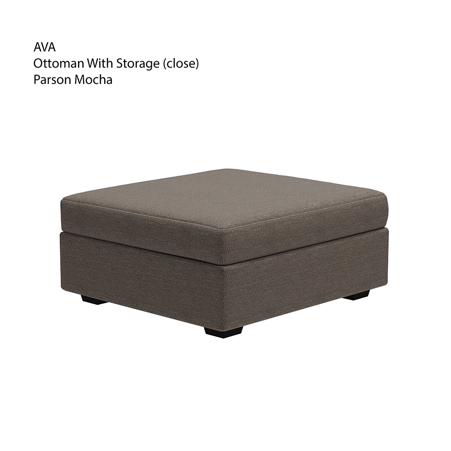 MORE AVA OPTIONS Ava Ottoman with Storage Ava Ottoman with Storage Fabric Parson Mocha Mandaue Foam