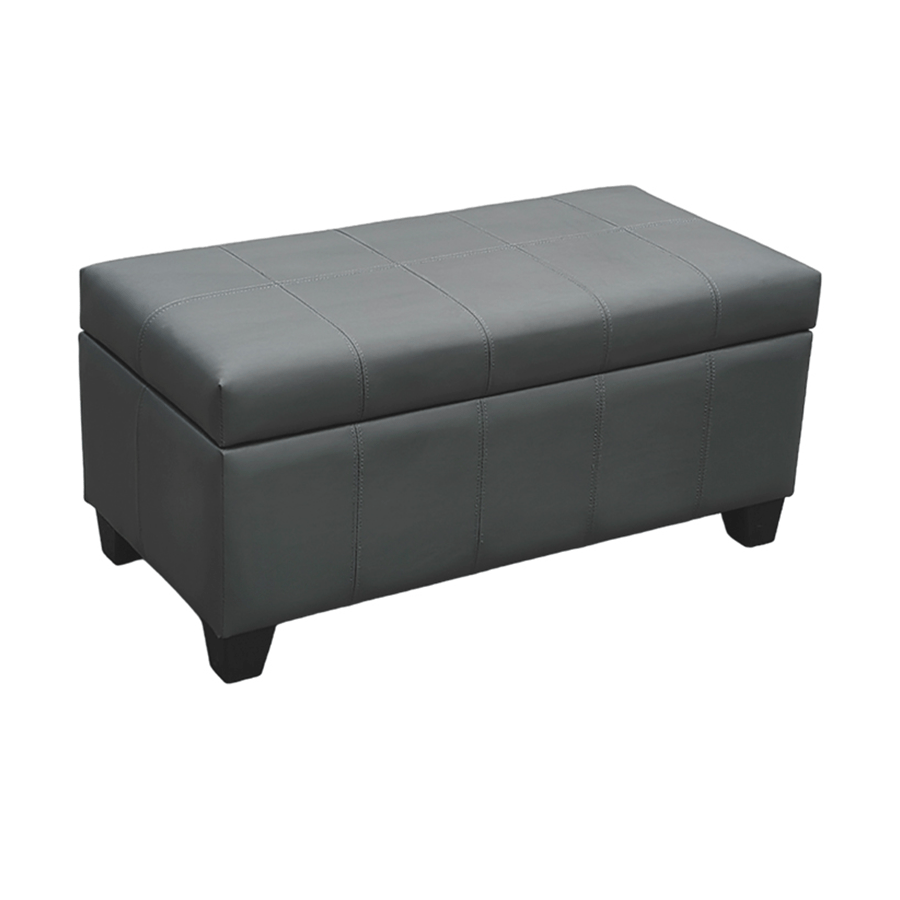 MORE AVERILL OPTIONS Averill Storage Bench - Faux Leather Averill Storage Bench - Faux Leather Dark Gray Mandaue Foam