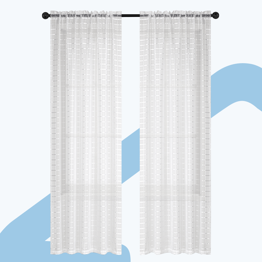 Bara White Sheer Set of 2 Curtains
