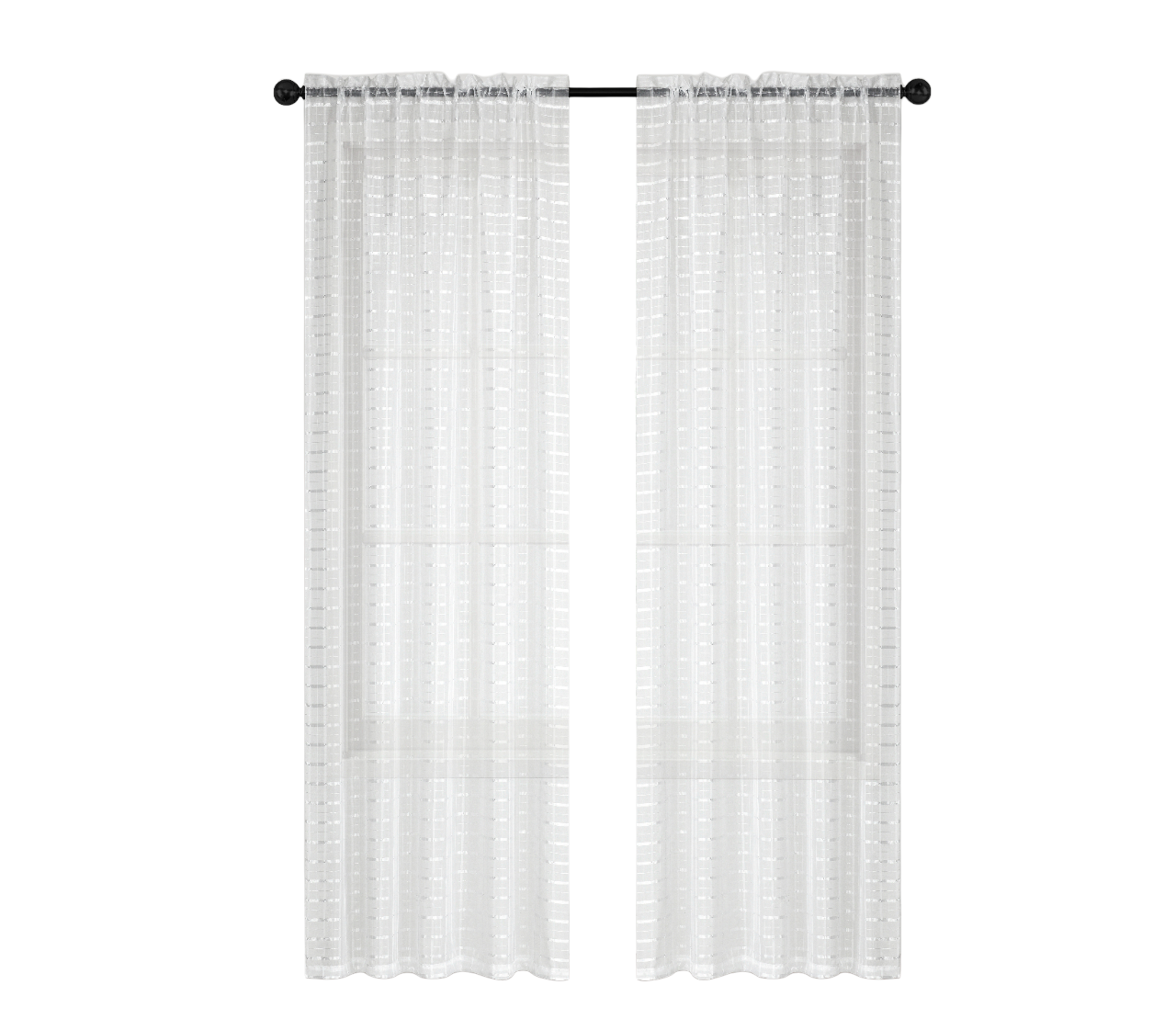 Bara White Sheer Set of 2 Curtains