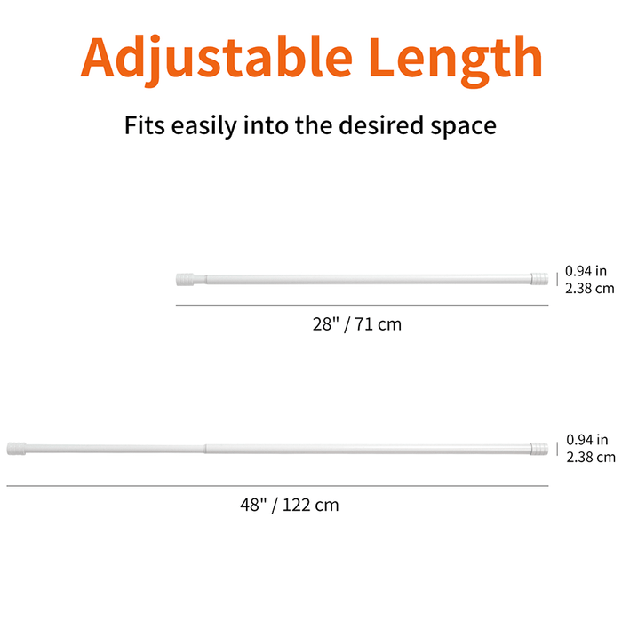 Basic Adjustable White Curtain Rod