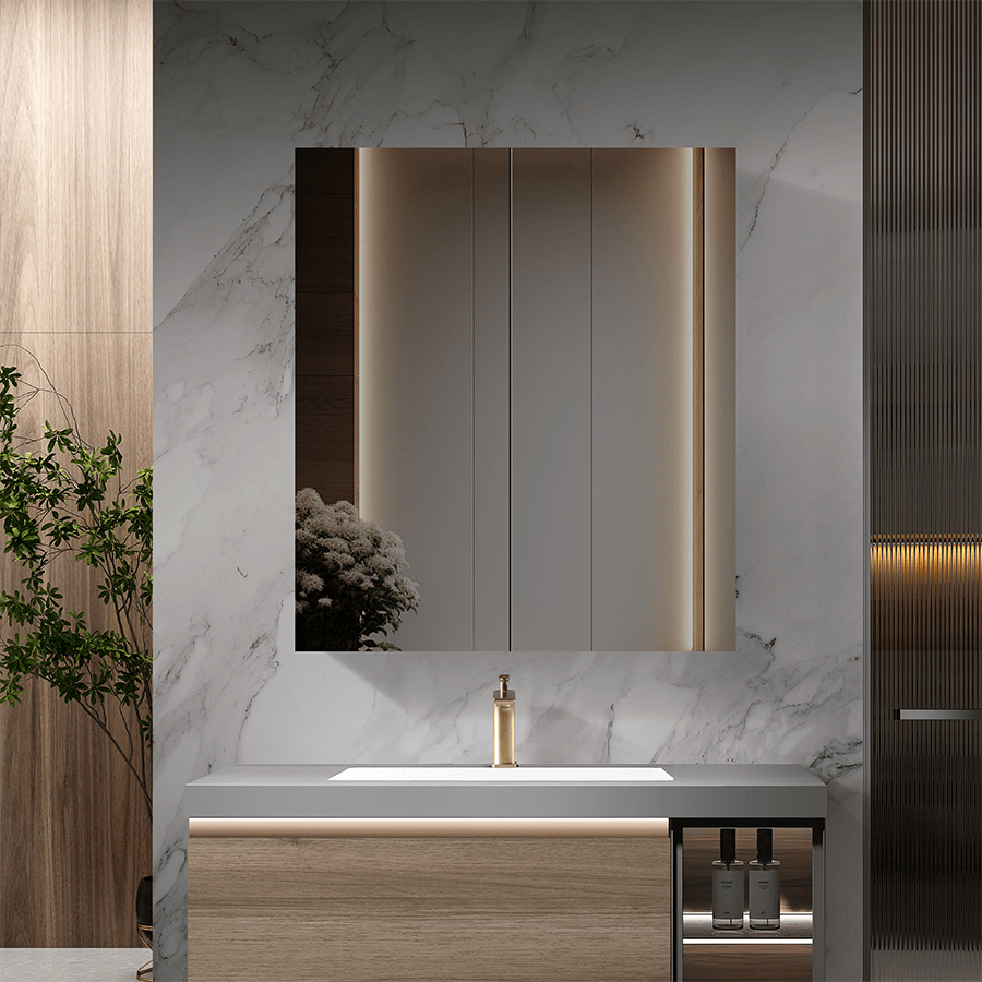 Bathroom Cabinet Mirror with 2 Door