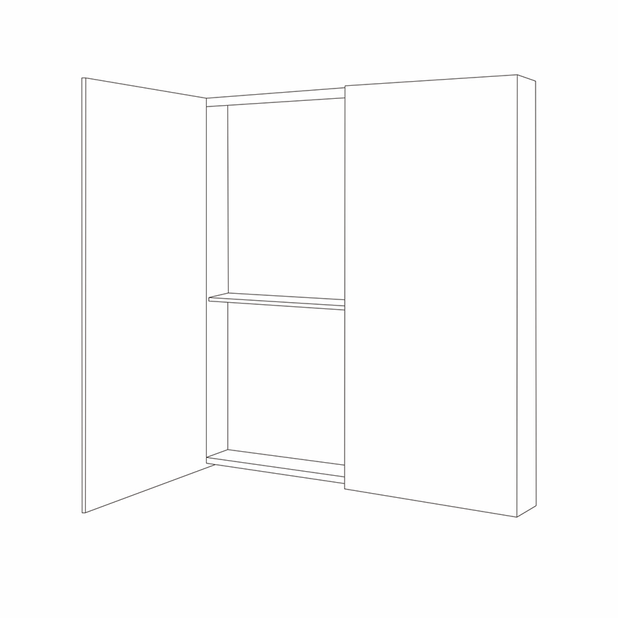 Bathroom Cabinet Mirror with 2 Door